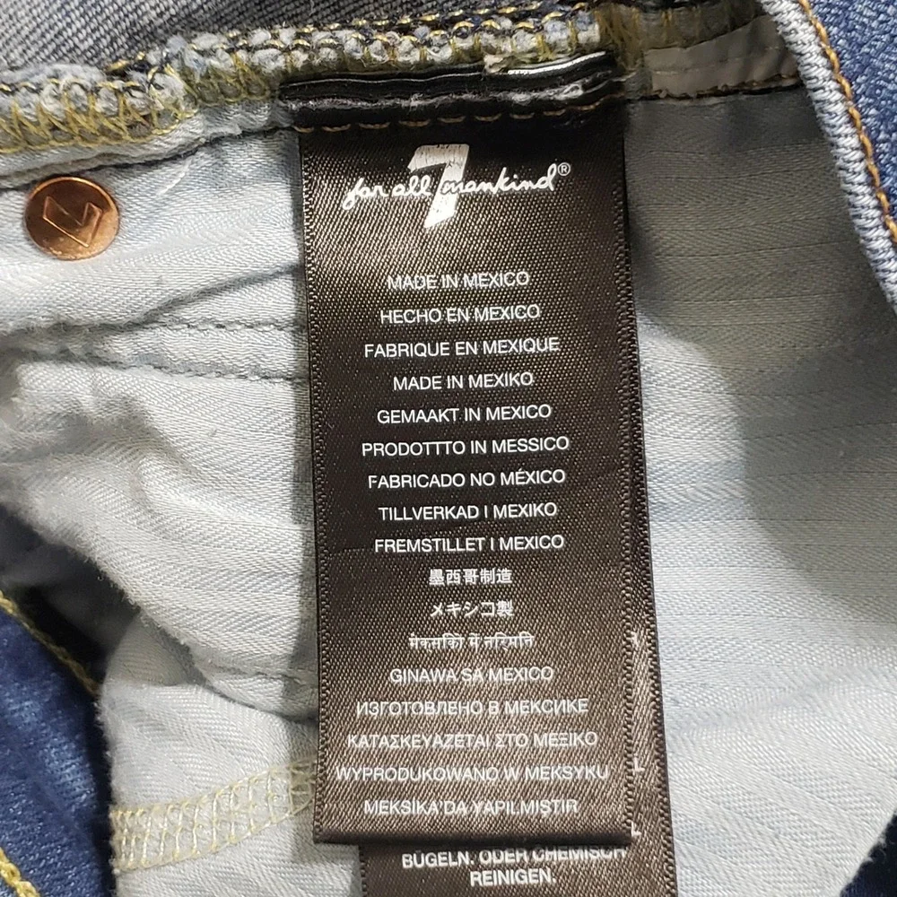 7 For All Mankind Dojo Flare Jeans Blue Denim Women Size 26 Medium Wash - Picture 9 of 15